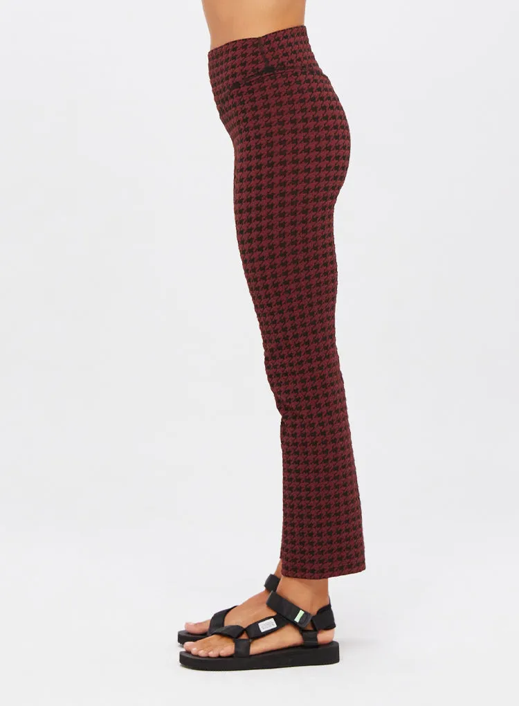 HOUNDSTOOTH THIA CROPPED FLARE PANTS