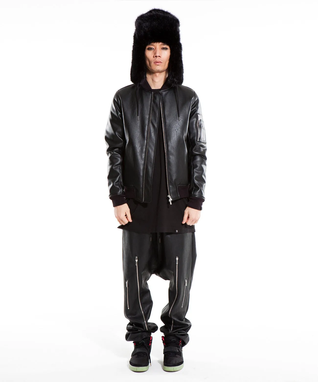 Hupot Zipper Drop Crotch Pants