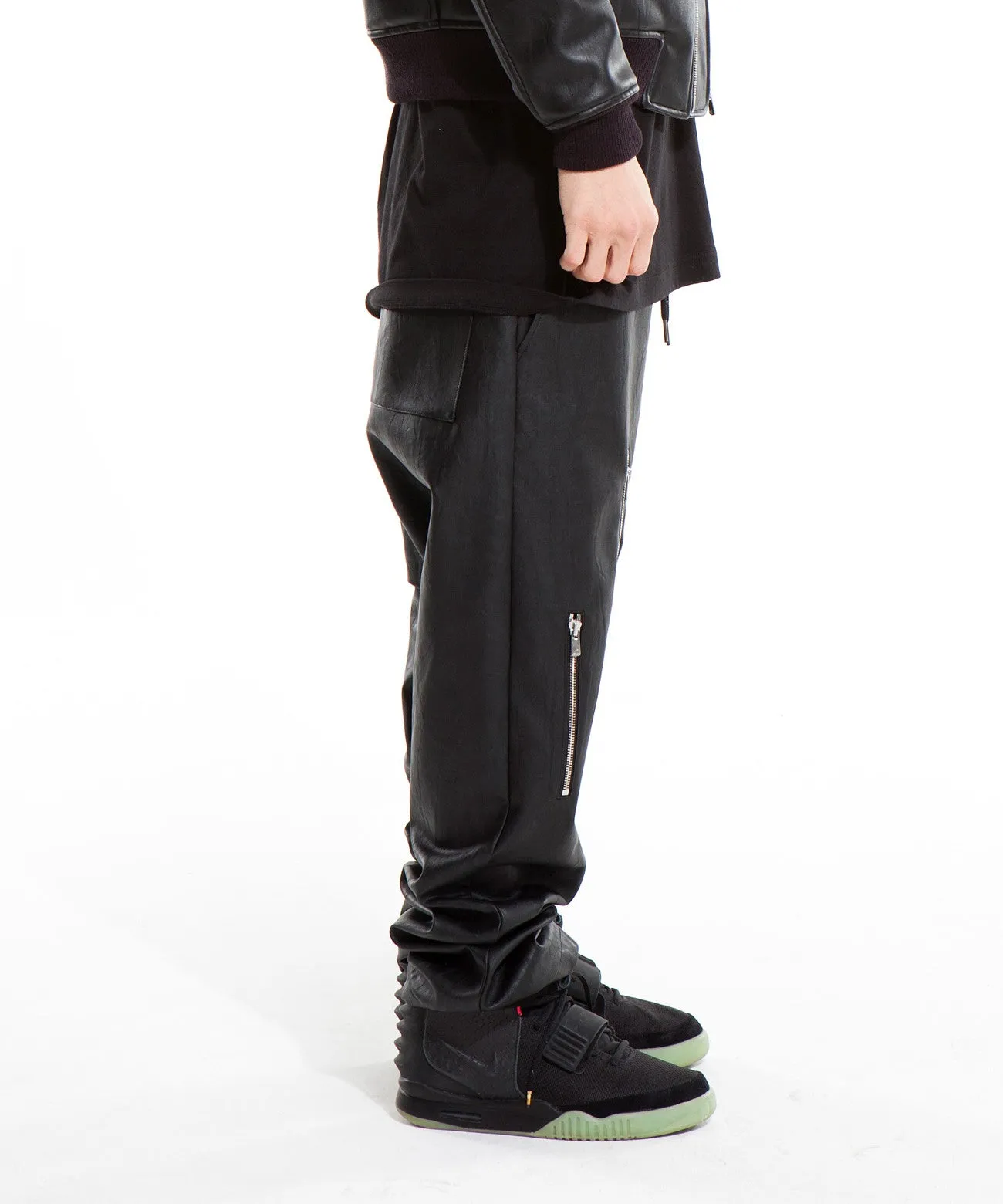 Hupot Zipper Drop Crotch Pants
