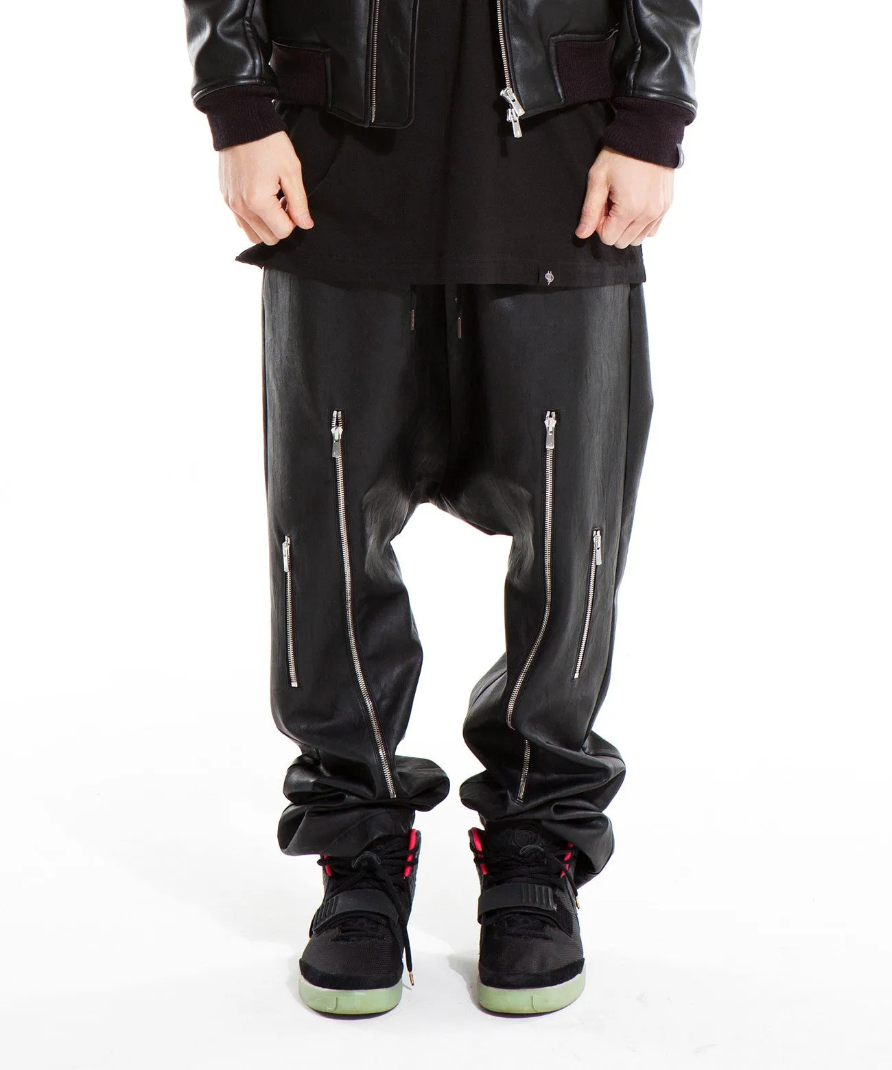 Hupot Zipper Drop Crotch Pants