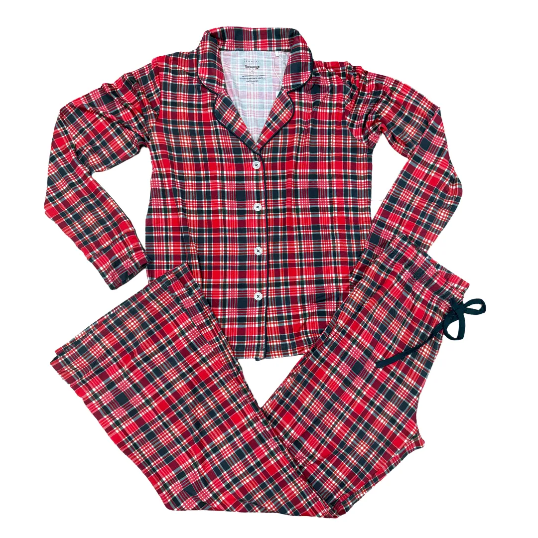 In My Jammers x Bre Sheppard Home For The Holidays Plaid Women’s L/S 2pc PJ Set