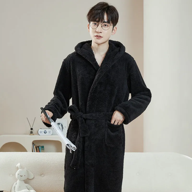 INSTOCK-Coral fleece couple pajamas robes