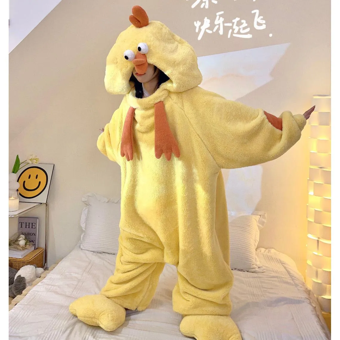 INSTOCK-Cute cartoon coral fleece one-piece pajamas for women
