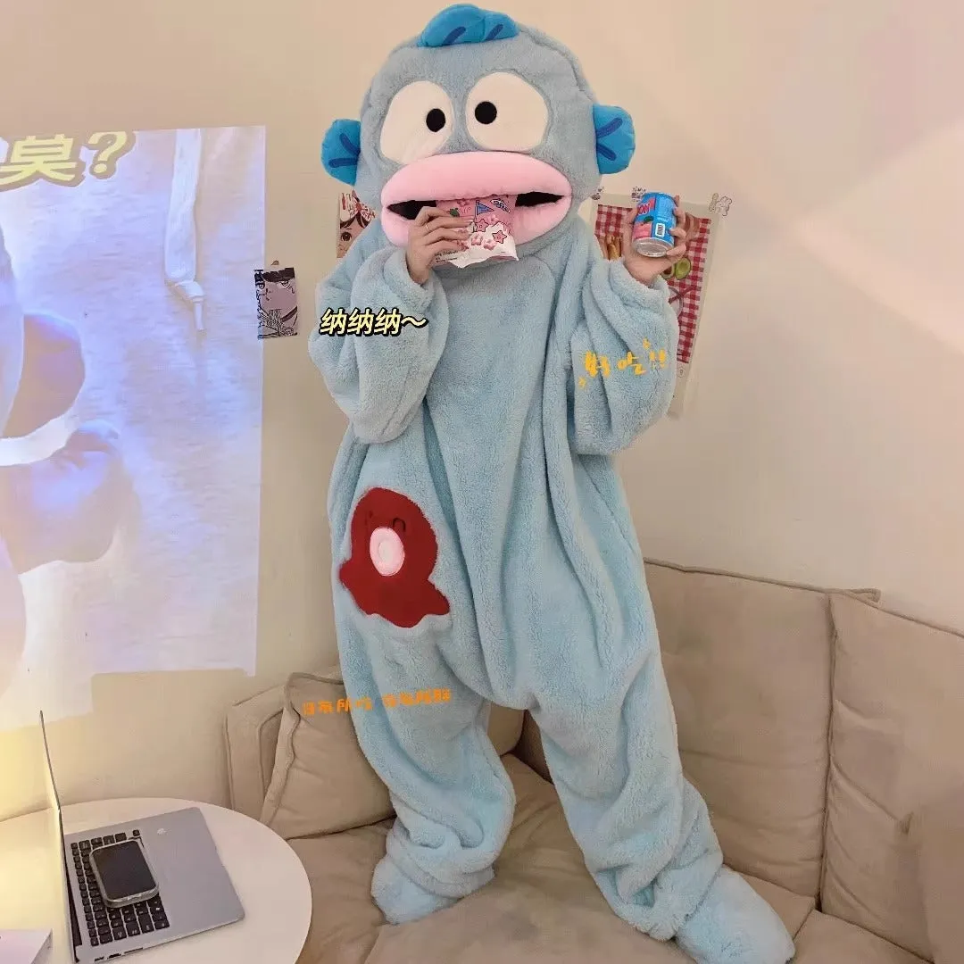 INSTOCK-Cute cartoon coral fleece one-piece pajamas for women