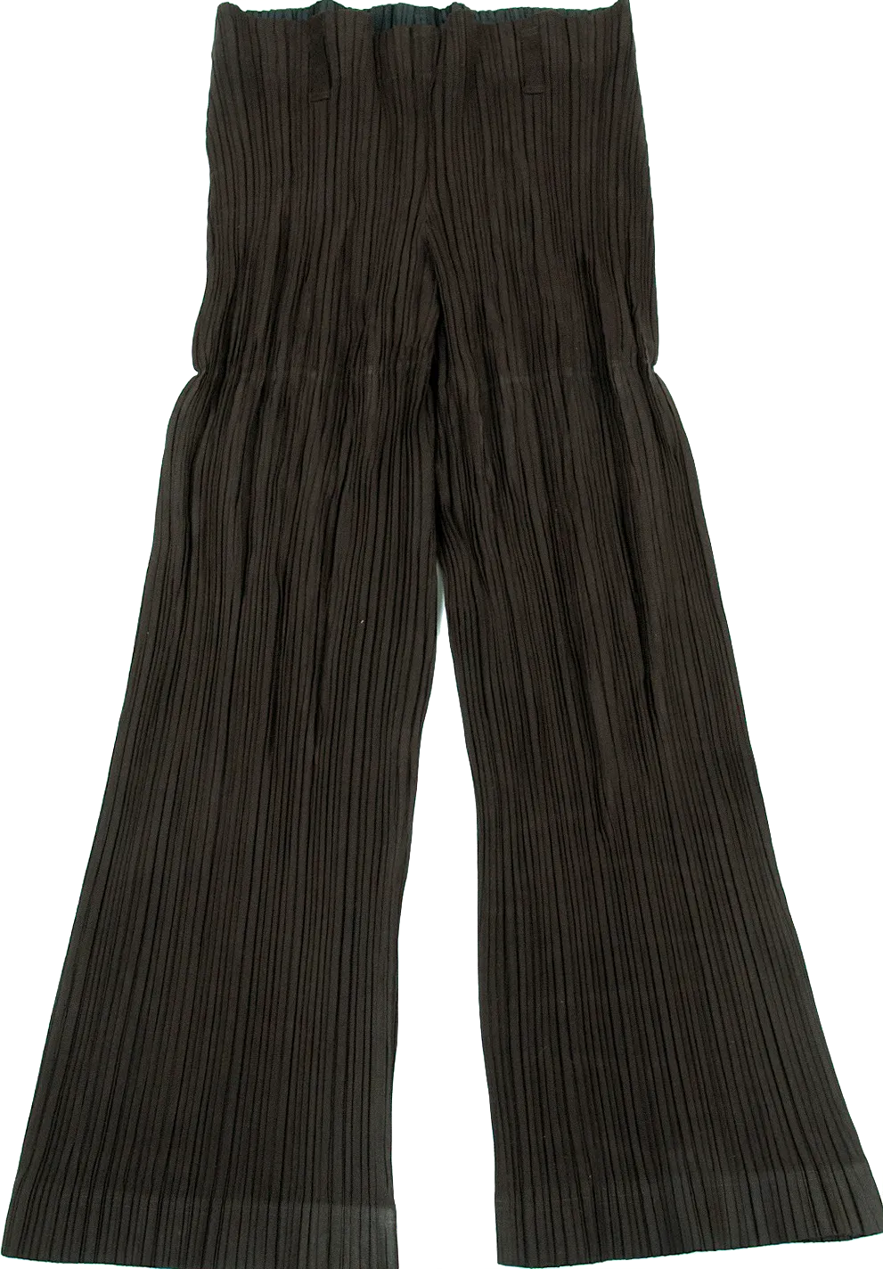 Issey Miyake Japan. Brown Faux Suede Pleats Pants