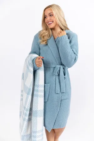It Was All A Dream Hooded Light Blue Robe FINAL SALE