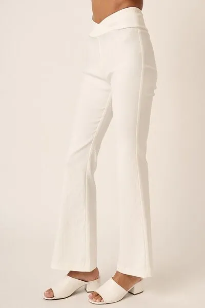 Ivory Surplice V Waist Flare Pants