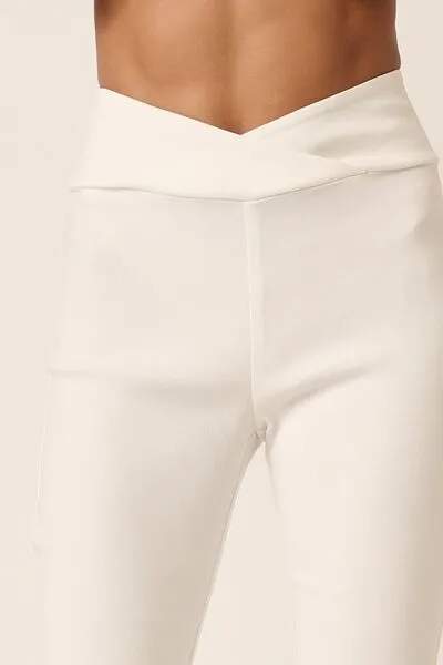 Ivory Surplice V Waist Flare Pants