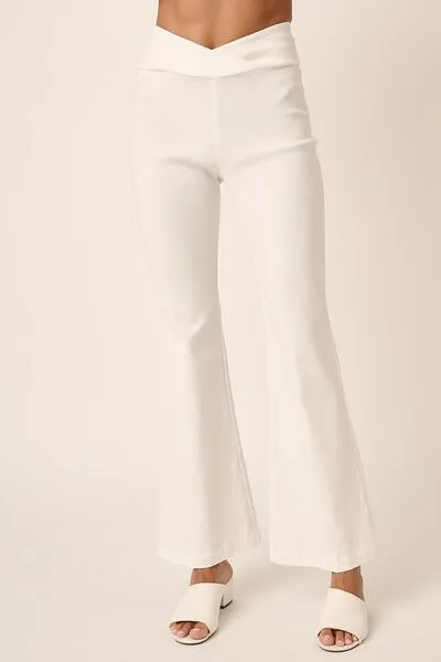 Ivory Surplice V Waist Flare Pants