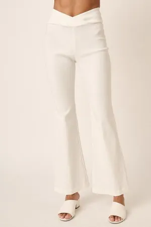 Ivory Surplice V Waist Flare Pants