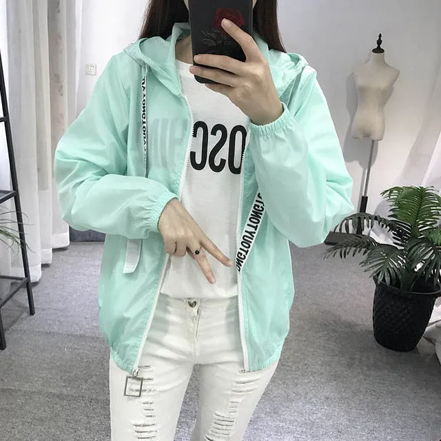 Jackets Women 2018 New Fashion Bomber Jacket Women's Hooded Basic Jacket Casual Thin Windbreaker Female Outwear Women Coat