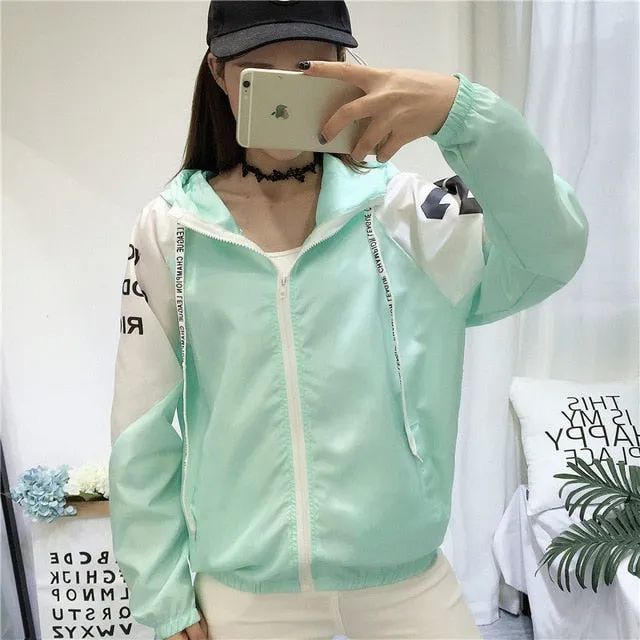 Jackets Women 2018 New Fashion Bomber Jacket Women's Hooded Basic Jacket Casual Thin Windbreaker Female Outwear Women Coat