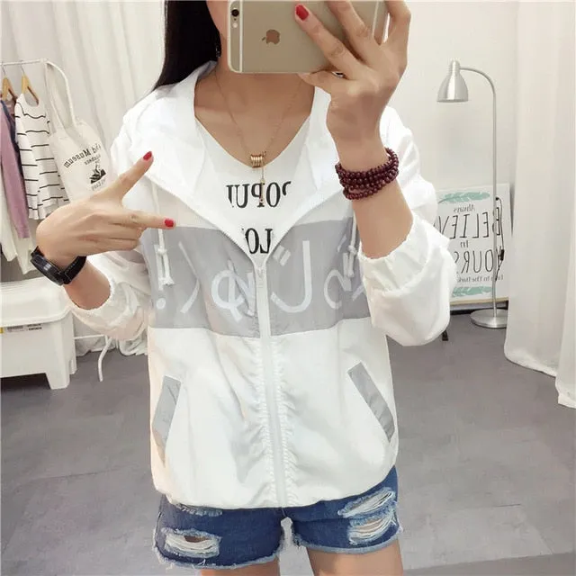 Jackets Women 2018 New Fashion Bomber Jacket Women's Hooded Basic Jacket Casual Thin Windbreaker Female Outwear Women Coat
