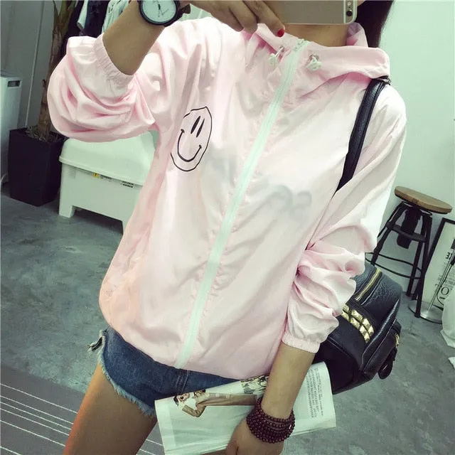 Jackets Women 2018 New Fashion Bomber Jacket Women's Hooded Basic Jacket Casual Thin Windbreaker Female Outwear Women Coat
