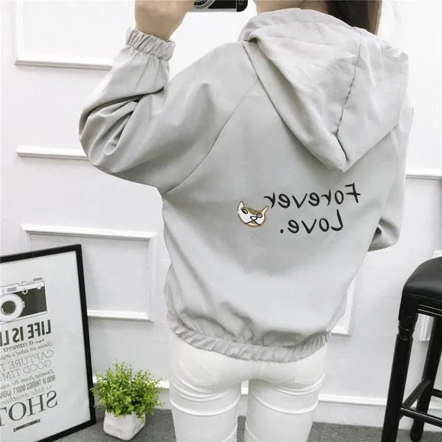 Jackets Women 2018 New Fashion Bomber Jacket Women's Hooded Basic Jacket Casual Thin Windbreaker Female Outwear Women Coat