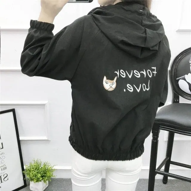 Jackets Women 2018 New Fashion Bomber Jacket Women's Hooded Basic Jacket Casual Thin Windbreaker Female Outwear Women Coat