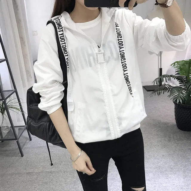 Jackets Women 2018 New Fashion Bomber Jacket Women's Hooded Basic Jacket Casual Thin Windbreaker Female Outwear Women Coat