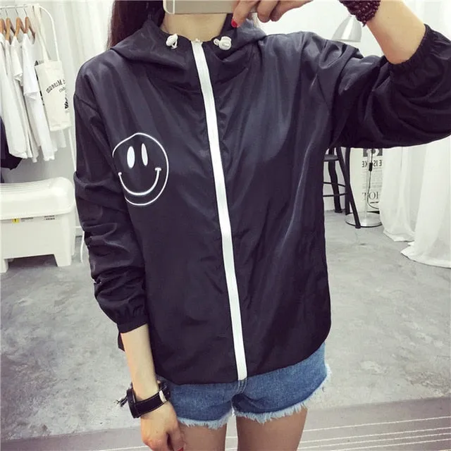 Jackets Women 2018 New Fashion Bomber Jacket Women's Hooded Basic Jacket Casual Thin Windbreaker Female Outwear Women Coat