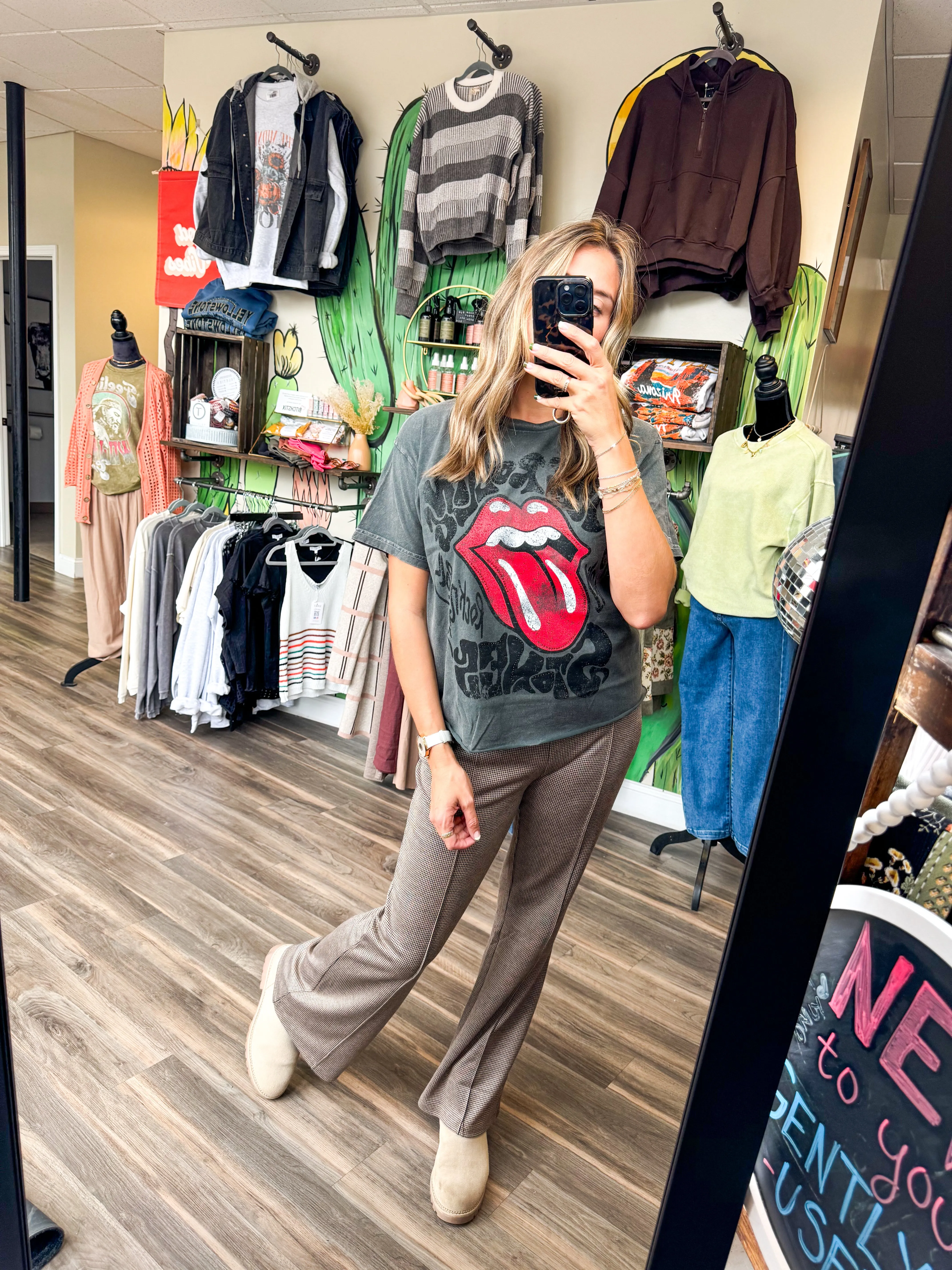 Jacquard Knit Flare Pants