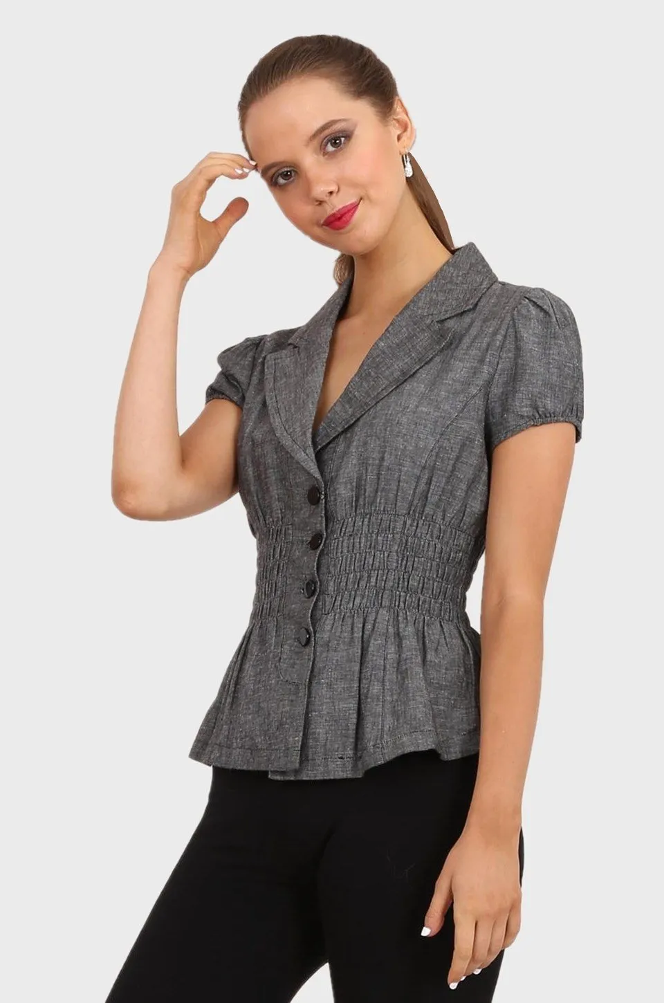 Jayla shirt in grey chambray