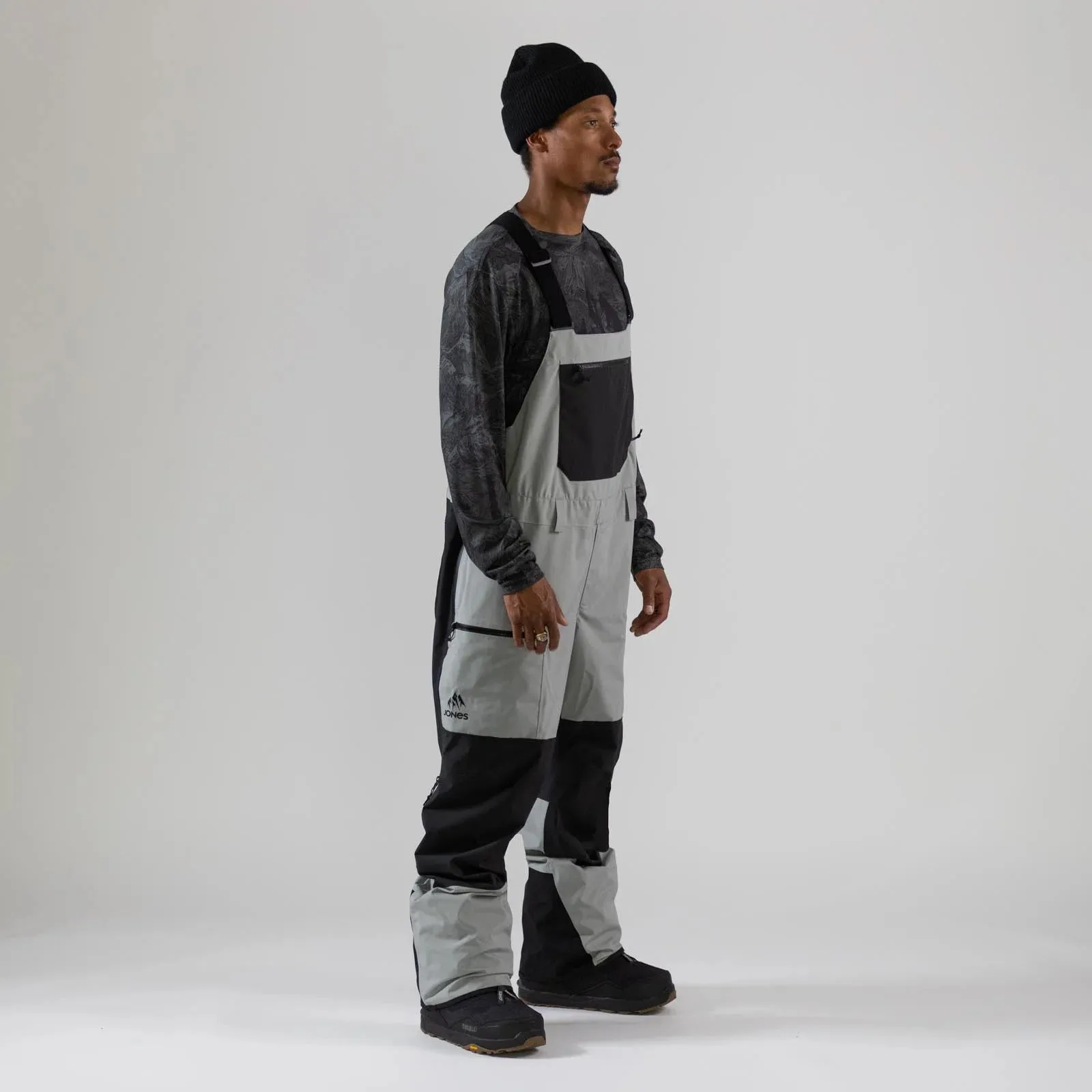 Jones Mountain Surf Bib Pants Mens Frosty Blue