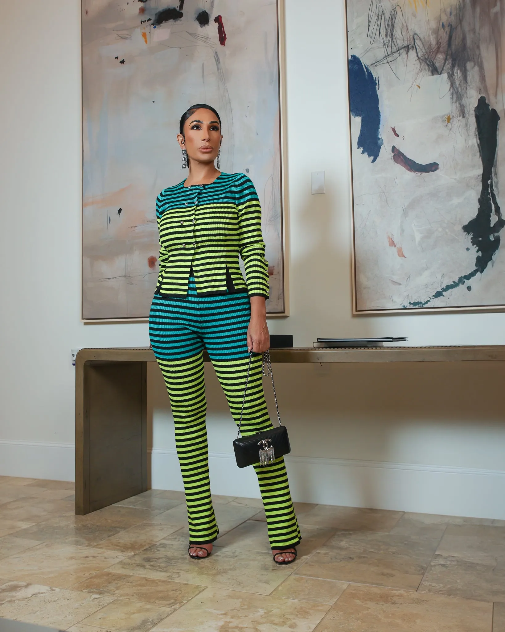 Junia (Lime Multi Sweater Pants Set) ALL SALE ITEMS ARE A FINAL SALE NO EXCHANGE