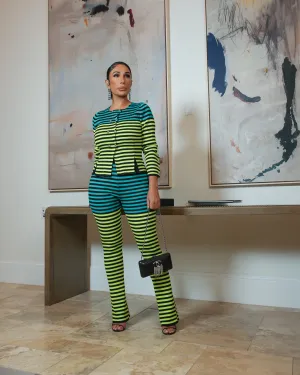 Junia (Lime Multi Sweater Pants Set) ALL SALE ITEMS ARE A FINAL SALE NO EXCHANGE