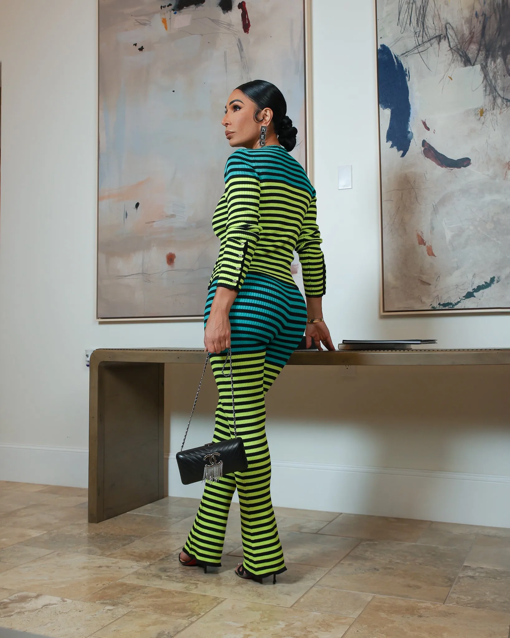 Junia (Lime Multi Sweater Pants Set) ALL SALE ITEMS ARE A FINAL SALE NO EXCHANGE
