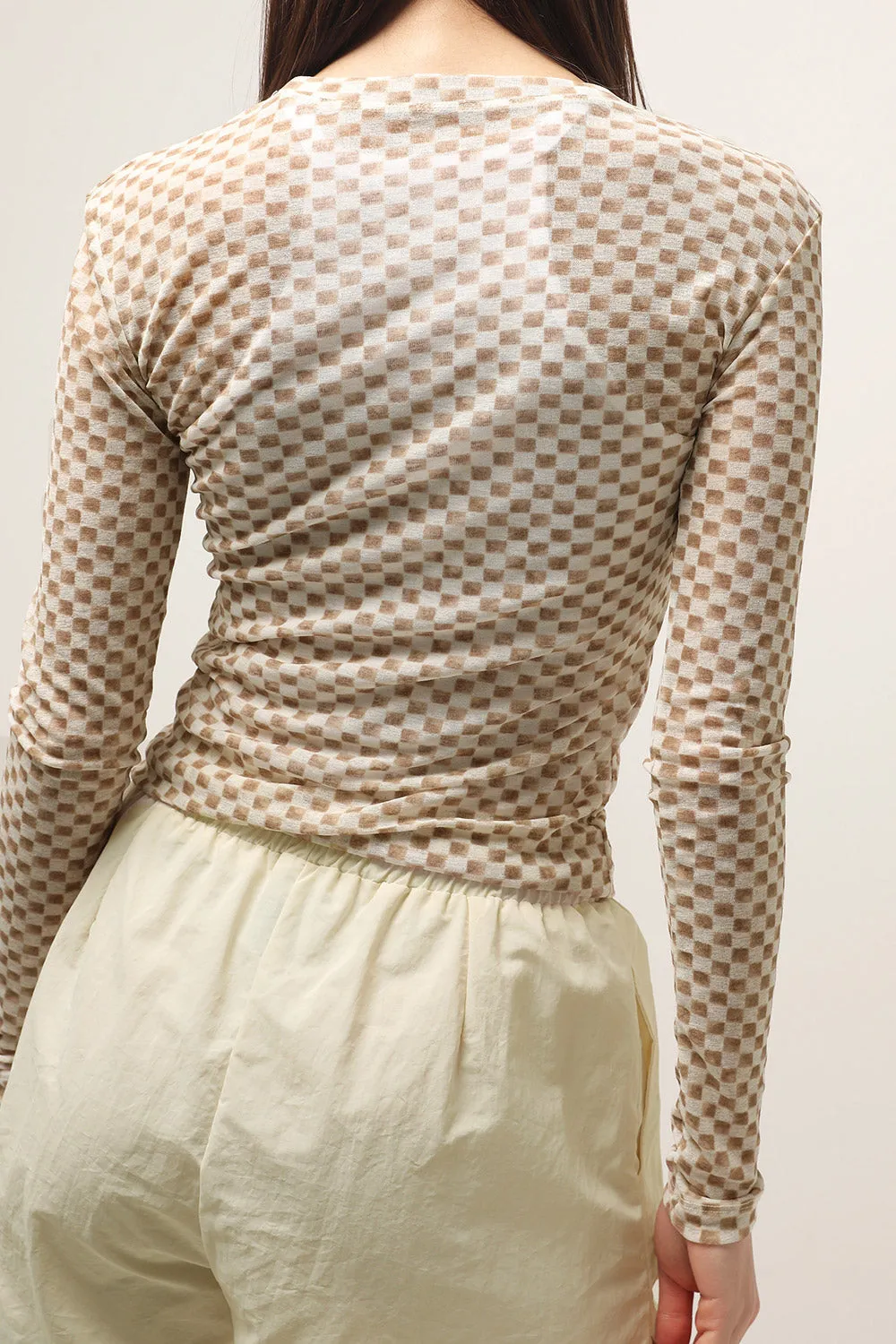 Kelsey Second-skin Checkered Top
