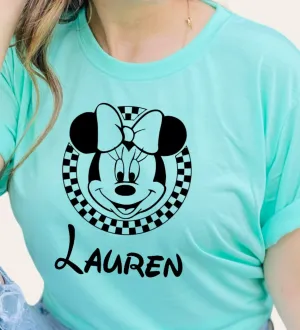 KIDS Minnie Checkered Name Shirt