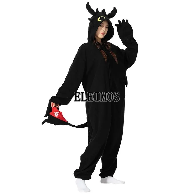 Kigurumi Onesie Cartoon Tothless Pajamas For Adult Women Men Animal Pyjamas Homewear Halloween Cosplay Party Costume
