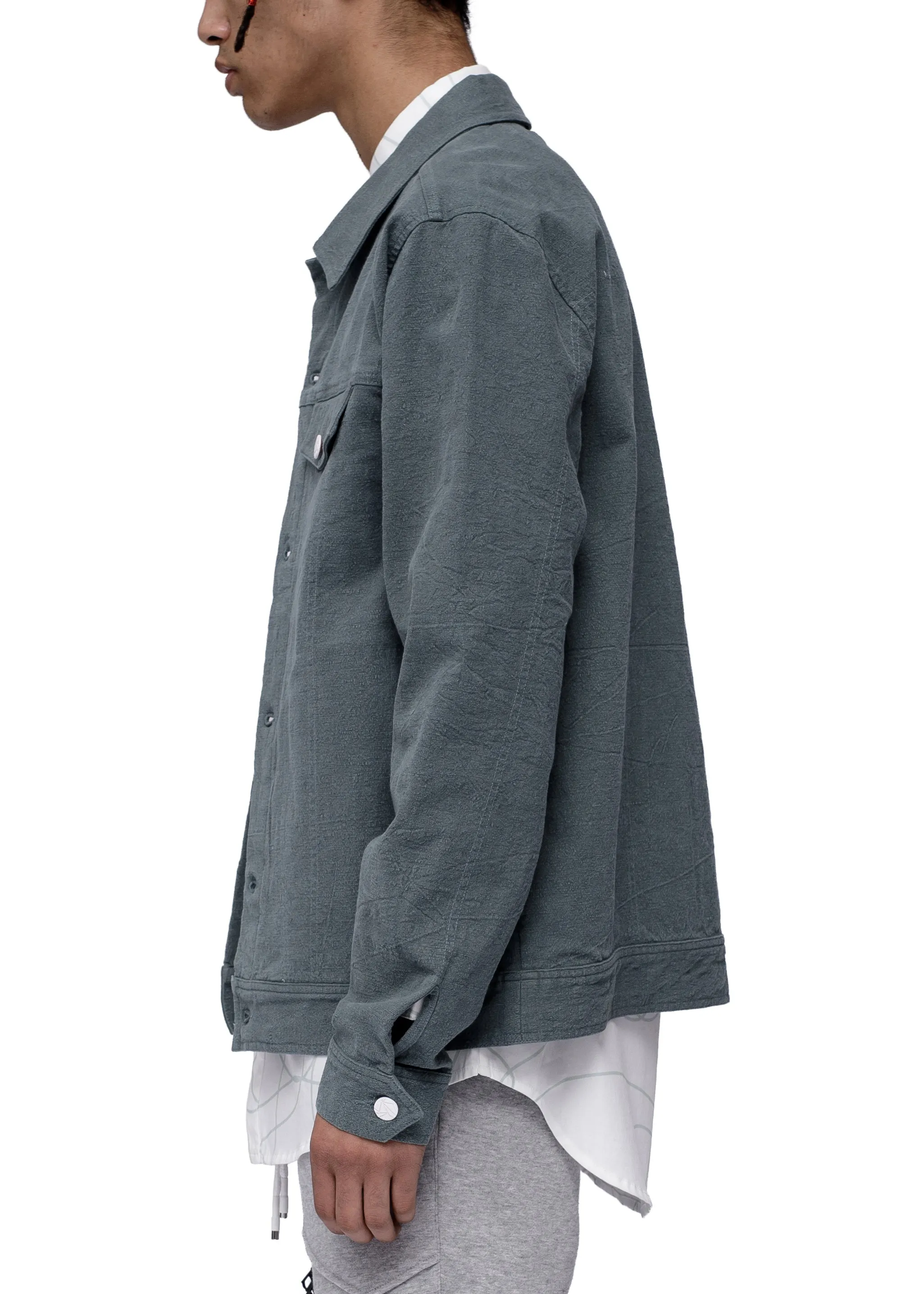 Konus Men's Trucker Jacket In Green