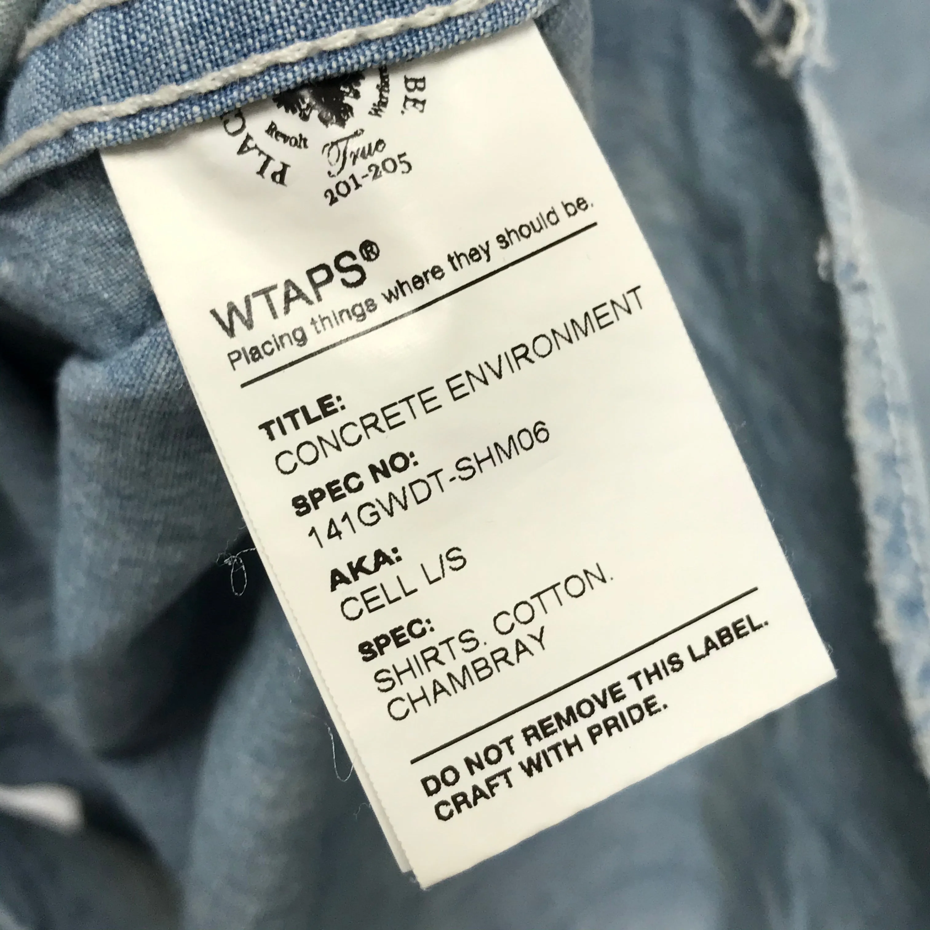 [L] WTaps 14SS Cell L/S Chambray Shirt Blue