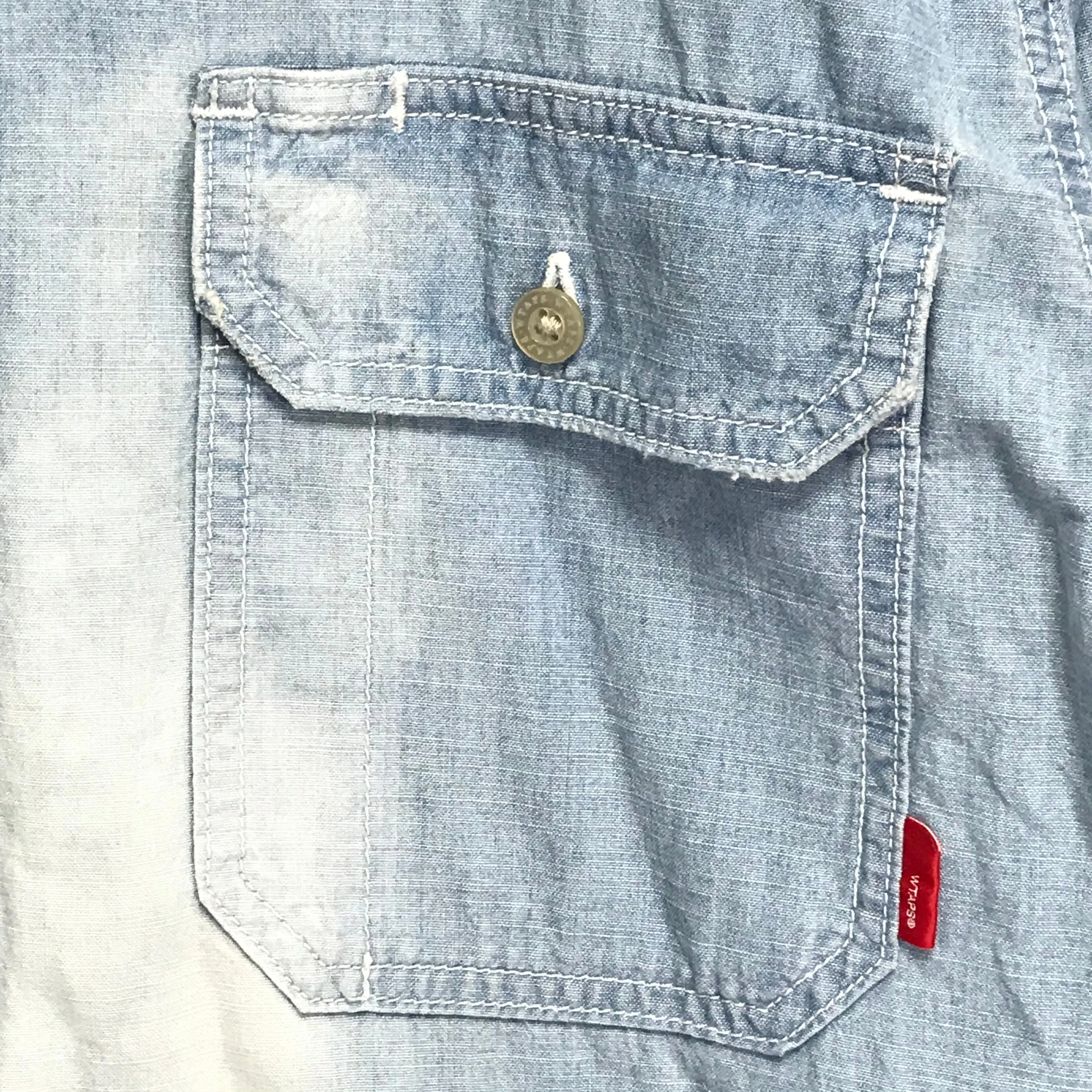 [L] WTaps 14SS Cell L/S Chambray Shirt Blue