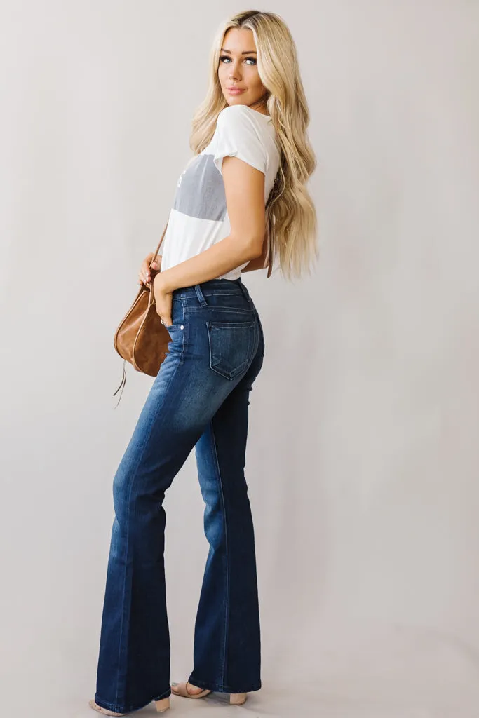LA-Made High Rise Kancan Denim Flare // Petite Length