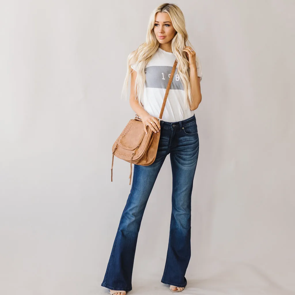 LA-Made High Rise Kancan Denim Flare // Petite Length