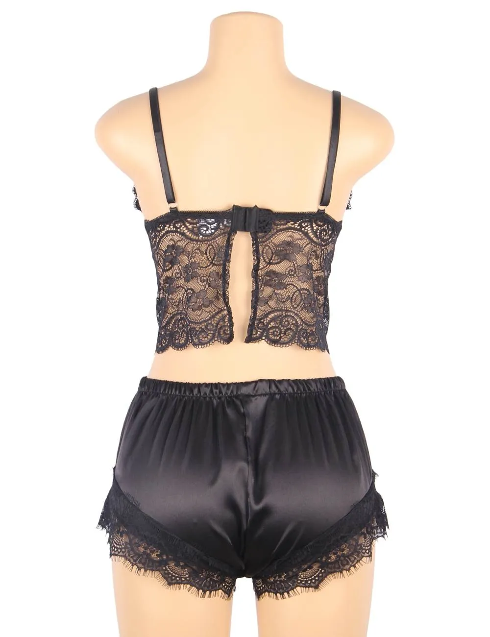 Lace Silk Camisole Home Casual Red Pajamas Set