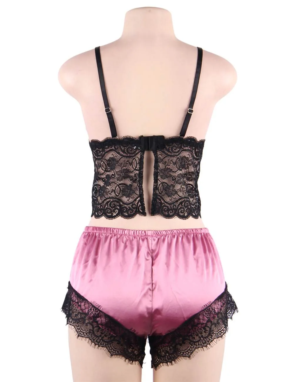 Lace Silk Camisole Home Casual Red Pajamas Set