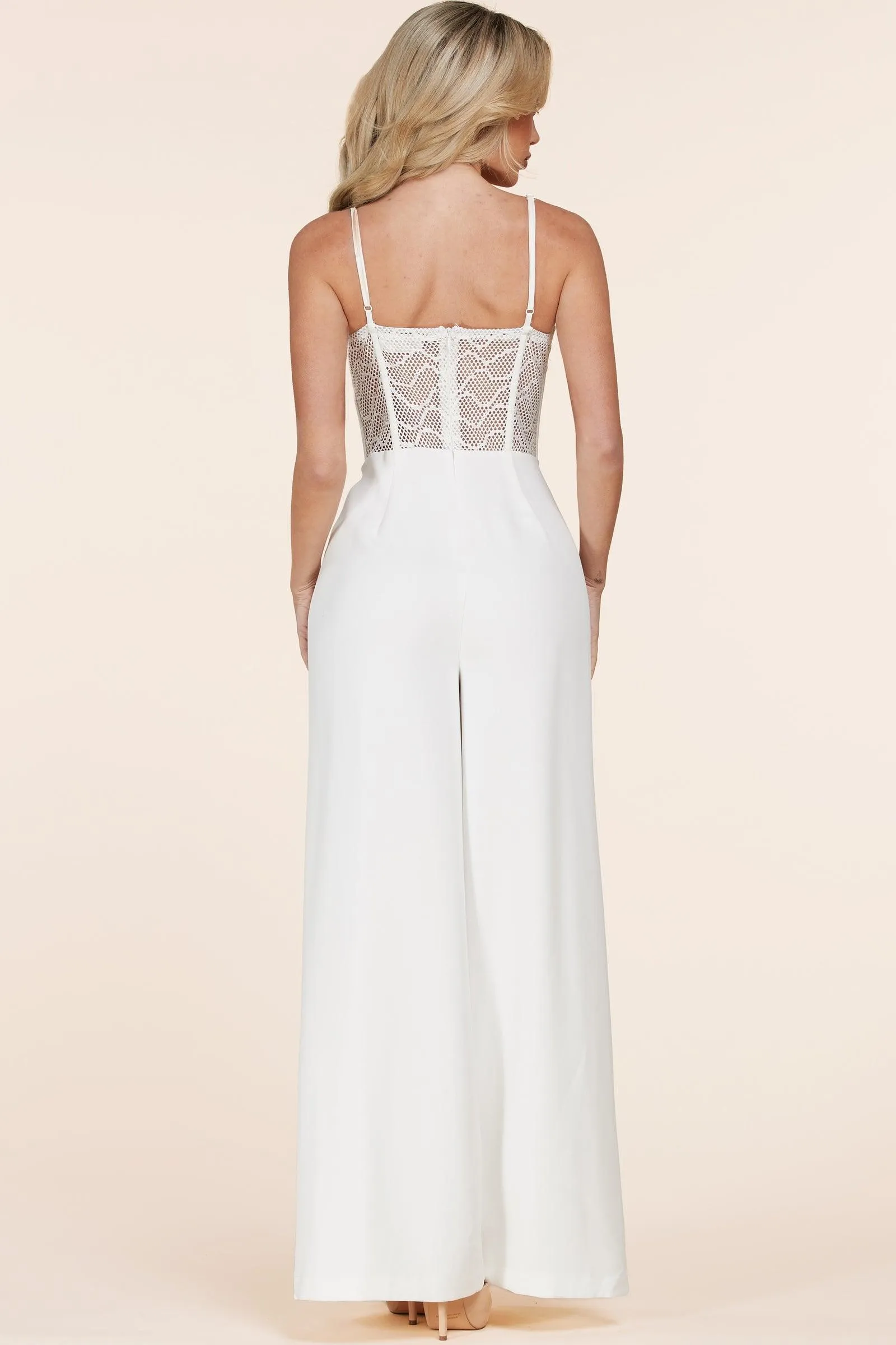 LACE UP WHITE JUMPSUIT