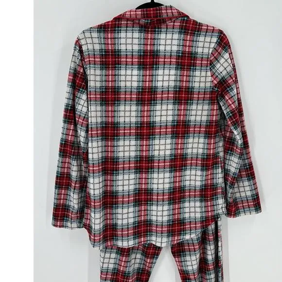 Lauren Ralph Lauren 2-Pc. Fleece Pajamas Set, Plaid, Size S holiday classic