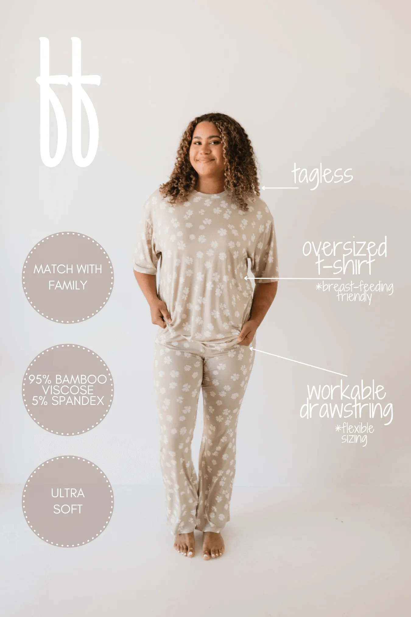 Lazy Daisy | Short Sleeve Women's Bamboo Pajamas