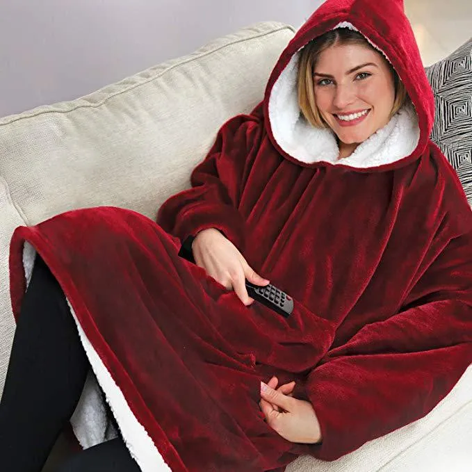 Lazy Pajamas Pullover TV Blanket Outdoor Winter Clothes Hooded Fleece Warm Clothes