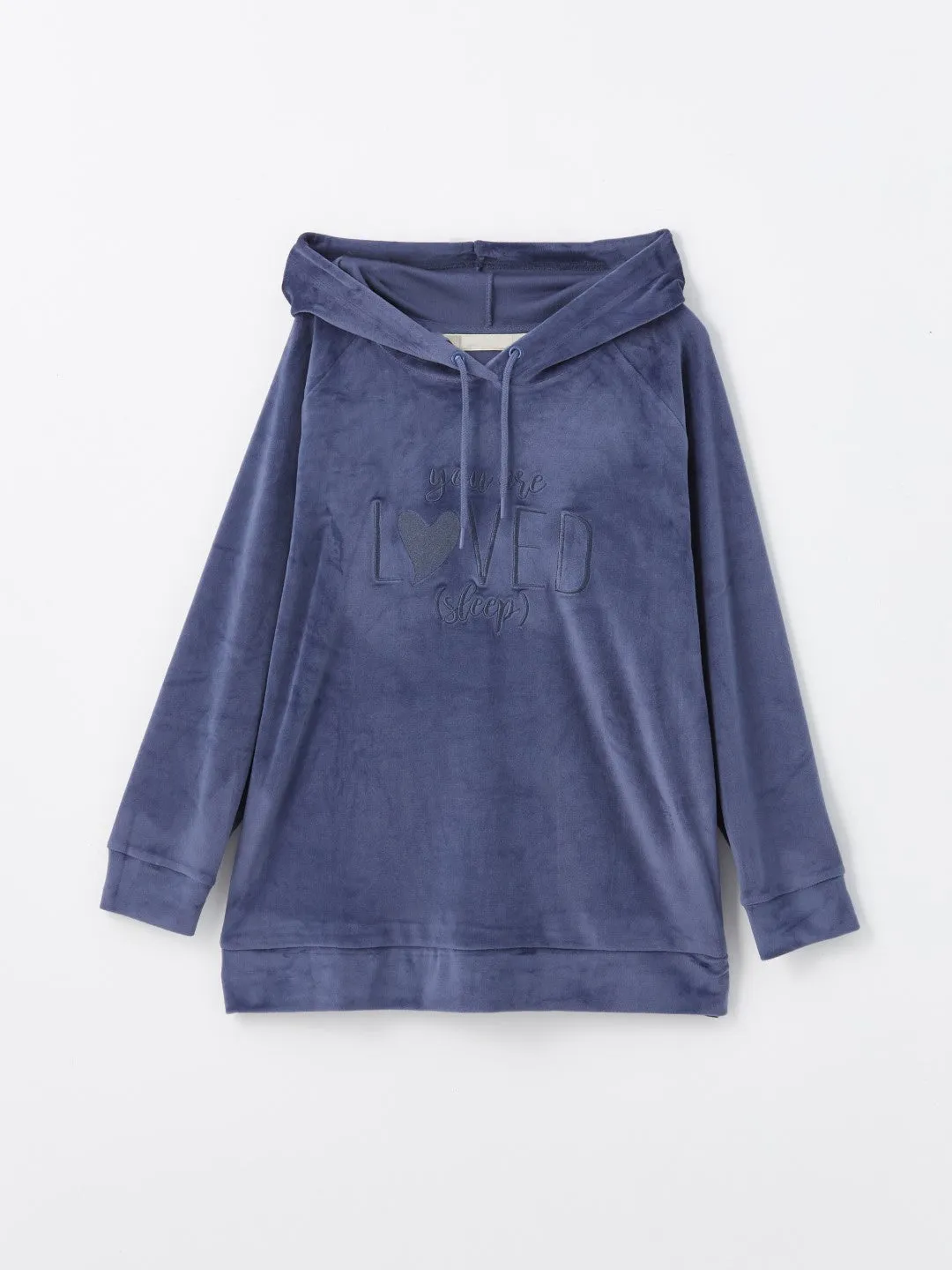 LCW DREAM

Matte Purple Hooded Velvet Women's Pajama Top
