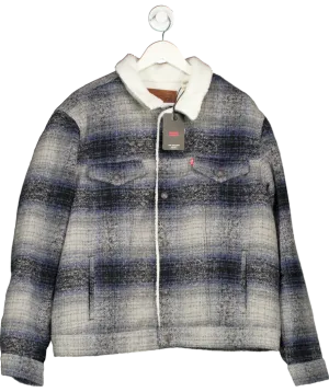 levis Grey Sherpa Trucker Jacket UK L