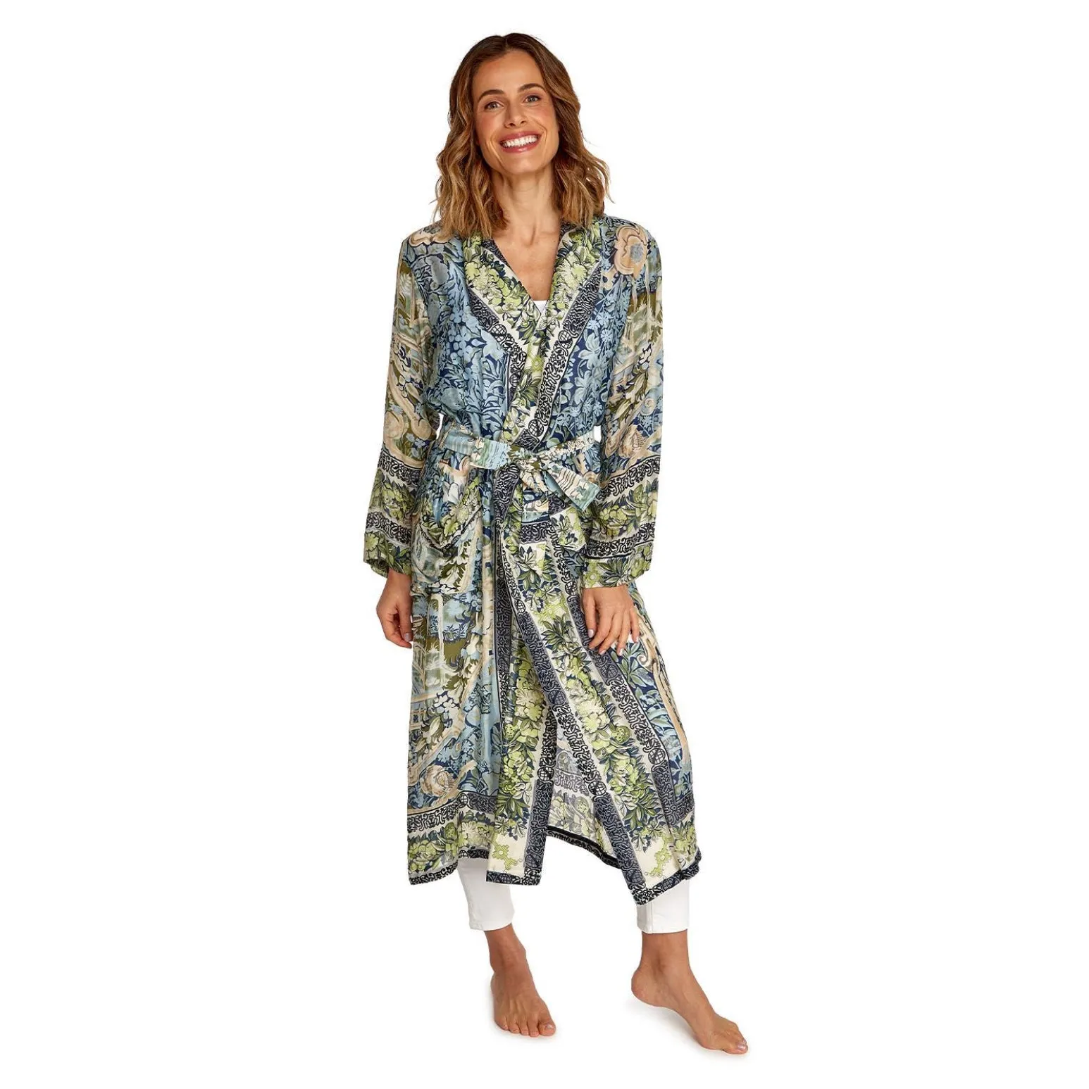 Lightweight Robe Gown- Tapestry Sea Print