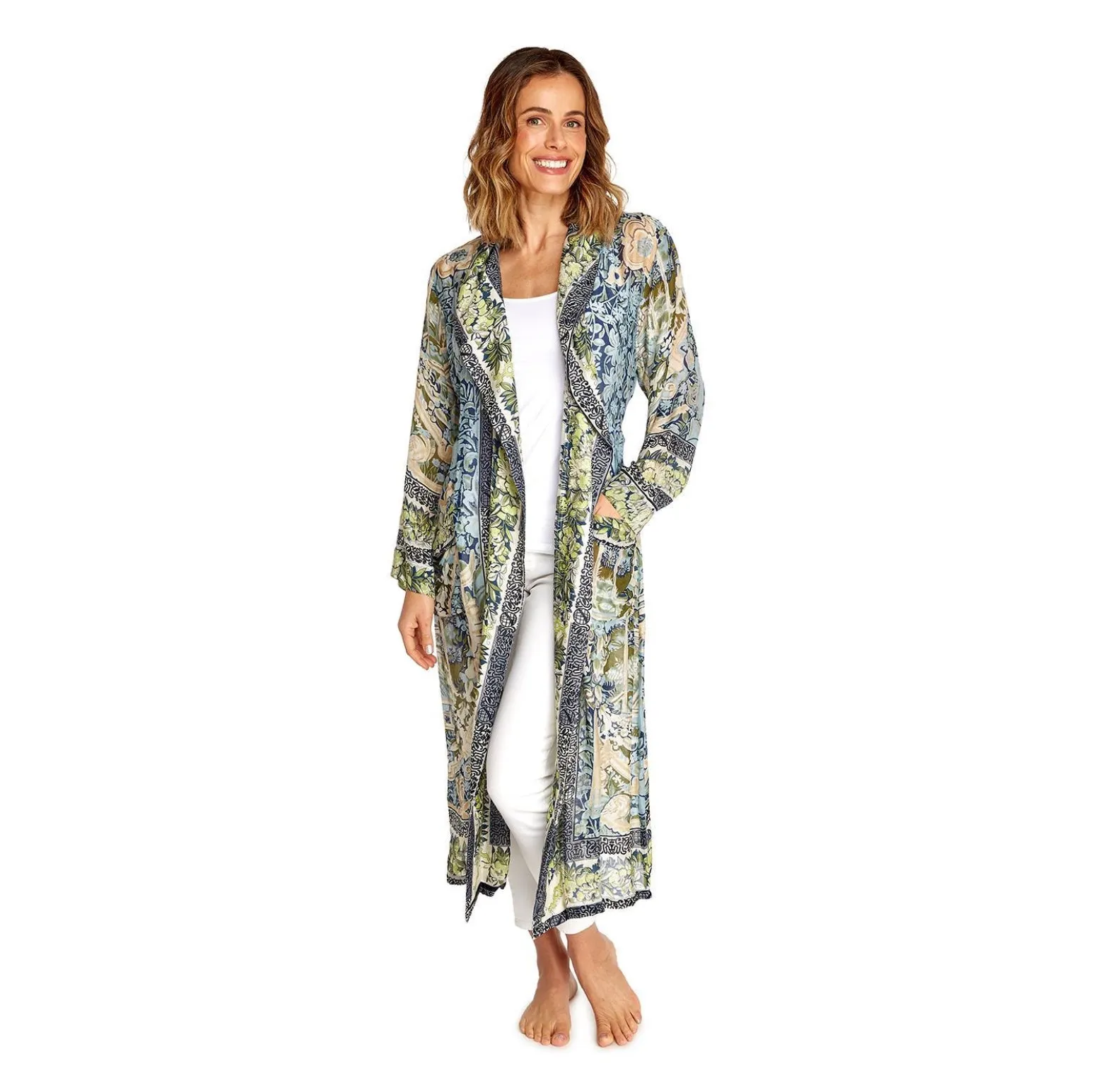Lightweight Robe Gown- Tapestry Sea Print