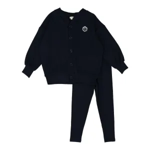 Lil Legs Cardigan Loungeset - Navy