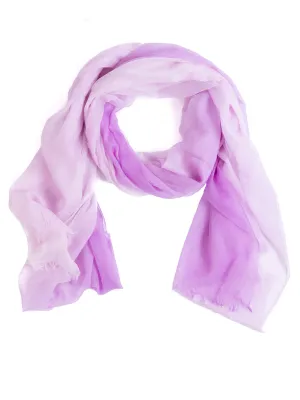 Lilac Watercolour 100% Fine Cashmere Scarf