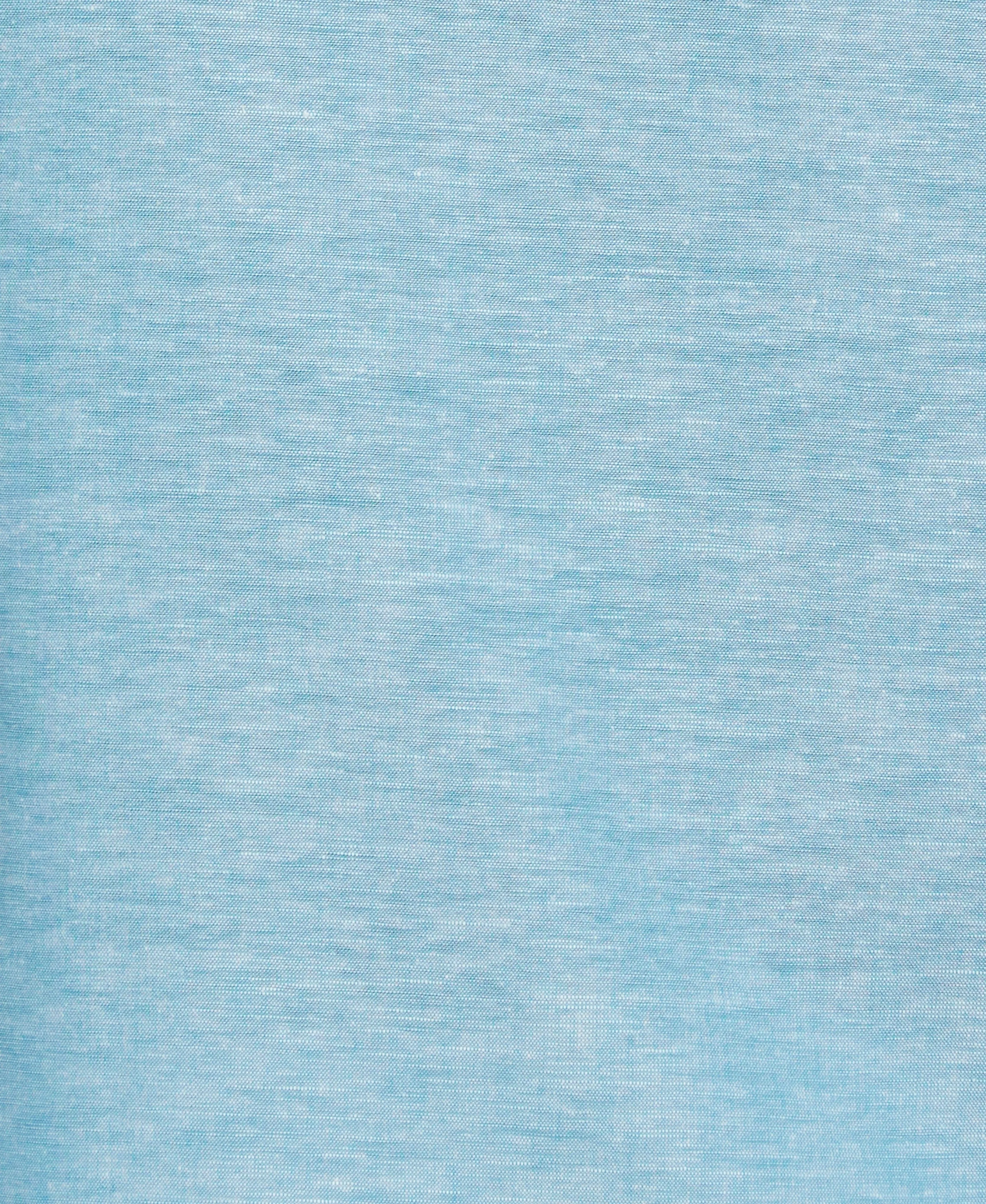 Linen Blend Argyle Embroidered Chambray Shirt