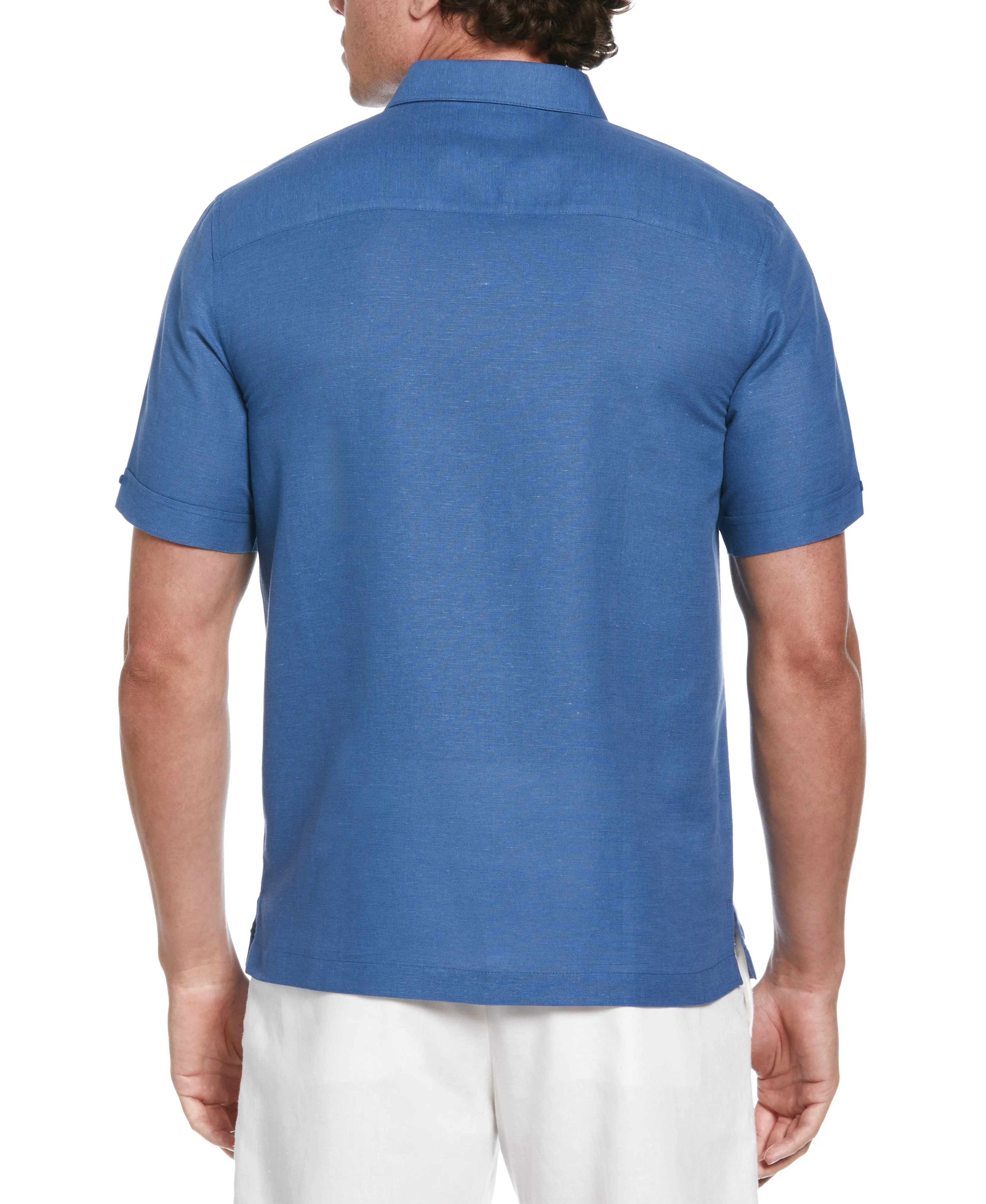 Linen Blend Gradient Panel Shirt